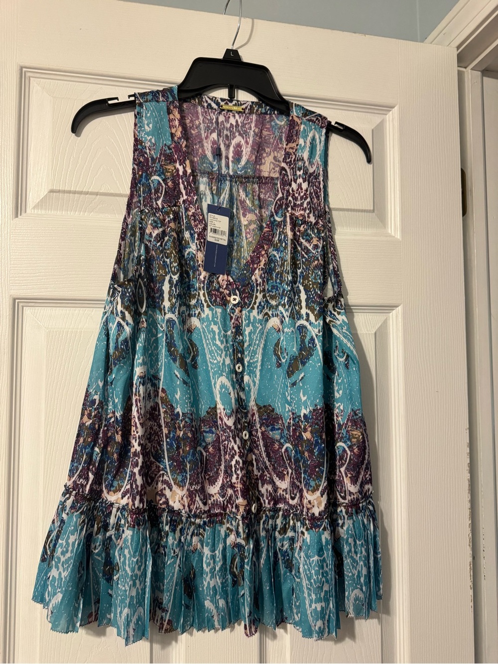 BECCA Amethyst & Teal Printed Sleeveless Top